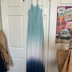 New York & Company Light Blue Ombre Maxi Dress